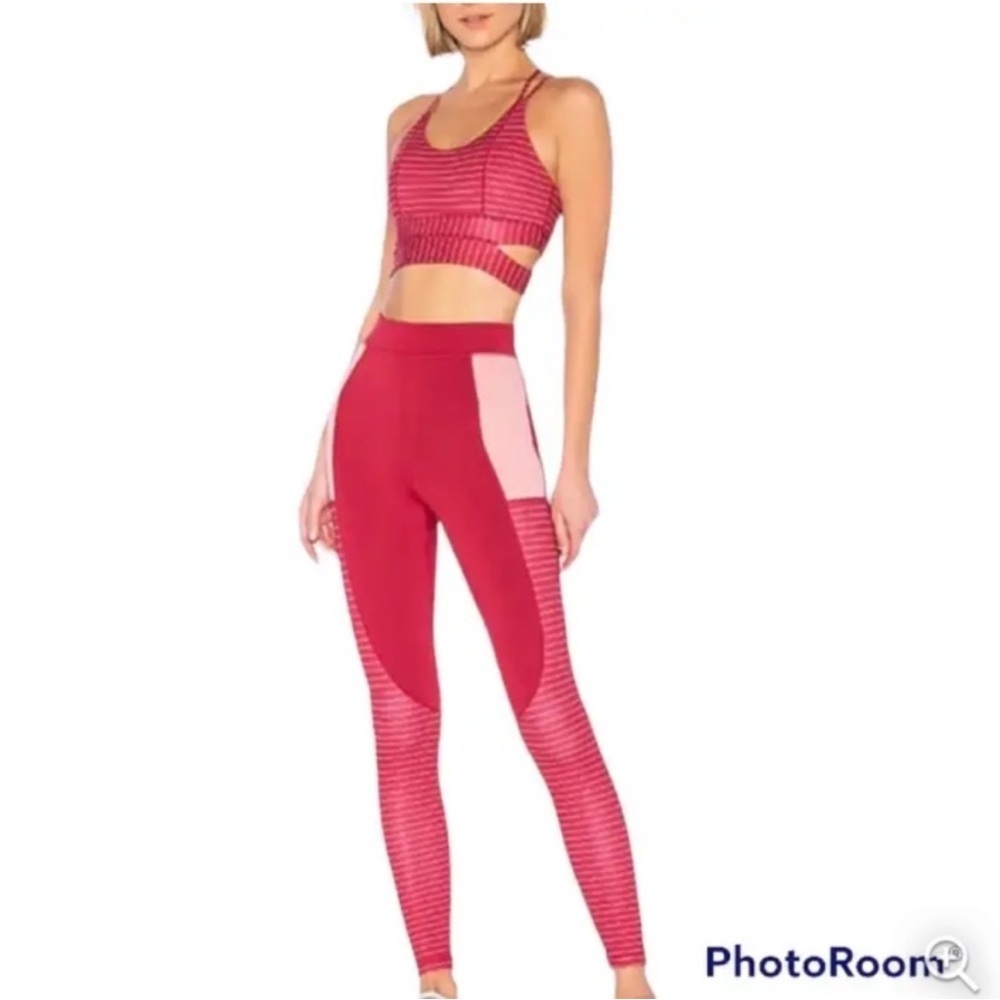 Revolve Lovewave‎ Theo Yoga Gym Leggings Compression Tights in Rio Red Size XS